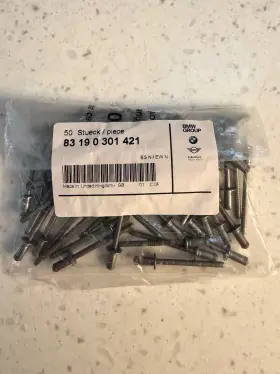 83-19-0-301-421 Bmw Pack Of 50 New Genuine Blind Rivet N3 2010-2026 Oem 83190301421 83-19-0-301-421 Bmw Pack Of 50 New Genuine Blind Rivet N3 2010-2026 Oem 83190301421