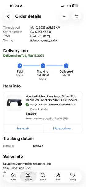 Chevrolet Cv91147alh 2018 Chevy Silverado Driver Side Bed Panel. New In The Box. Never Opened