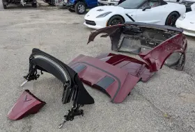 Rbr-2151 Chevrolet 2015-2019 Corvette Z06 Convertible Oem Rear Bumper Quarters Top Crystal Red Gbe