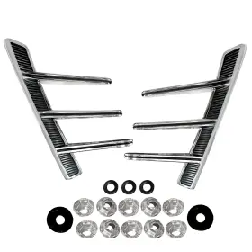 M3514 Dynacorn 1966 Mustang Quarter Panel Emblem Ornaments Chrome Metal Pair With Hardware