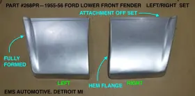 268pr Ems Automotive 1955 1956 Ford Lower Fender Section 268pr. Left /right Set. Auto