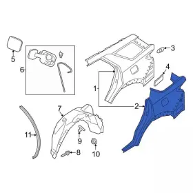 Nb5z-7827841-a Ford Genuine Quarter Panel