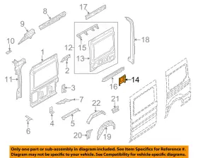 Bk3z-6127970-c Ford Oem Transit-150 Side Panel-inner Panel Reinforcement Plate Bk3z6127970c