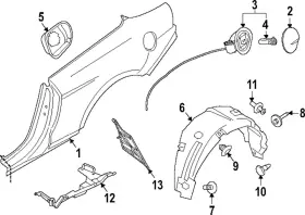 Pr3z-63278b51-a Ford Genuine Quarter Panel Splash Shield
