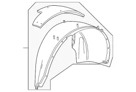 23483773 Gm Genuine Rear Driver Side Wheelhouse Liner With Insulator And Nut