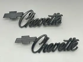 367888 Gm 1977-80 Chevy Chevette Fender Emblem Nameplate Trim Molding Ornament Pair
