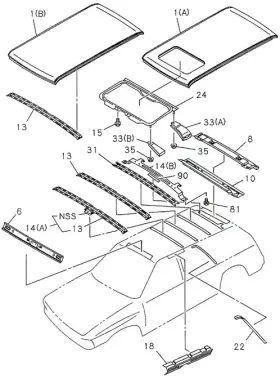 Honda 8-94328-472-2 Genuine Panel Rear Roof Support