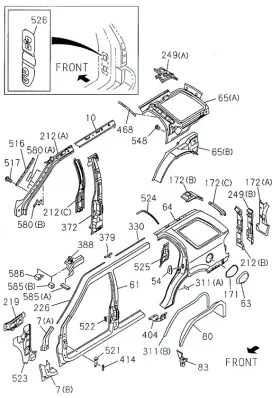 Honda 8-97124-349-2 Genuine Reinforcement L Rear Seat
