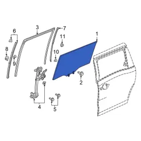 73400thra10 Honda Oe For Odyssey 2018-2024 Right Sliding Door Glass
