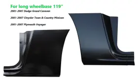 1577-123 Key Parts Inc. Lh Rh 2001-2007 Dodge Chrysler Plymouth Caravan Dogleg Repair Panel 119 Inch Wb