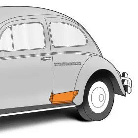 111809171a Klokkerholm 303-725 1952-1979 Vw Beetle Lh Rear Lower Quarter Repair Section Panel
