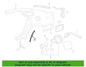 5874150020 Lexus Oem Ls500 2023-2025 Right Rear Quarter Panel P Protector Nip