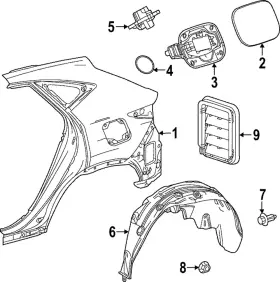 65638-f6010 Lexus Genuine Quarter Panel Splash Shield
