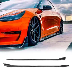 Xf-02052 Mcarcar Kit For Model 3 Real Carbon Fiber Side Skirts Tesla Sedan 17-23
