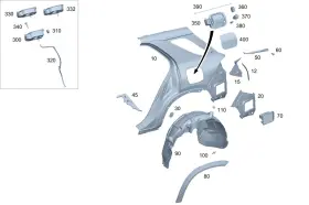 167-690-24-08 Mercedes-benz Genuine Wheel Arch Cover