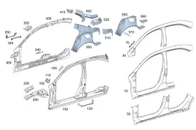 177-636-24-01-64 Mercedes-benz Genuine Connecting Panel