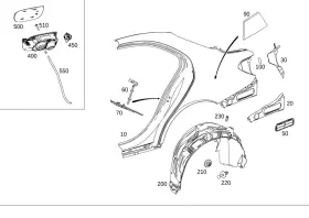 205-630-24-03 Mercedes-benz Genuine Closing Panel