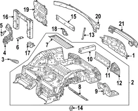 232-640-08-00 Mercedes-benz Genuine Rear Body Panel