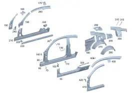 236-630-41-02 Mercedes-benz Genuine Connecting Panel