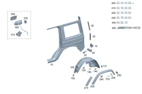 465-880-43-01 Mercedes-benz Genuine Wheel Arch Cover