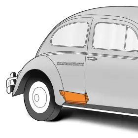 303726 Mid America Motorworks Air Cooled Vw 1952-1979 Beetle Quarter Section Rear Lower Right Body Panel