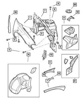 04580195ae Mopar Genuine Wheelhouse Shield Left 4580195ae
