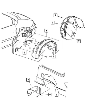 04857429ab Mopar Genuine Wheelhouse Shield Left 4857429ab