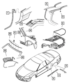 04878383af Mopar Genuine Weatherstrip Left 4878383af 04878383af Mopar Genuine Weatherstrip Left 4878383af