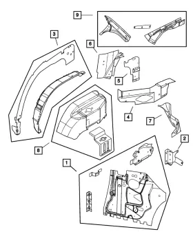 04878706aj Mopar Genuine Quarter Inner Panel Right 4878706aj