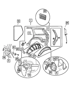 05017867ad Mopar Genuine Quarter Panel Left 5017867ad