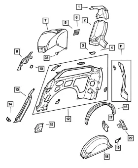 05020466ab Mopar Genuine Quarter Inner Panel Right 5020466ab 05020466ab Mopar Genuine Quarter Inner Panel Right 5020466ab