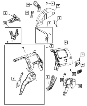05116242ad Mopar Genuine Wheelhouse Shield Right 5116242ad