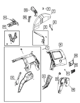 05160127aa Mopar Genuine Body Side Aperture Reinforcement Left 5160127aa