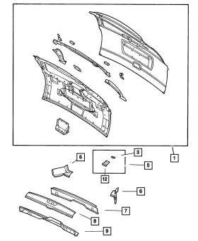 5020042aa Mopar Genuine Lift-gate Opening Panel