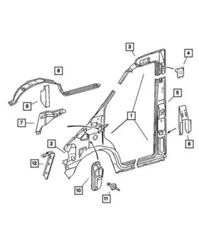 5104189aa Mopar Genuine 2003-2006 Dodge Sprinter 2500 B-pillar Reinforcement