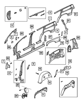 55257032ad Mopar Genuine Rear Inner Wheelhouse Right Outer