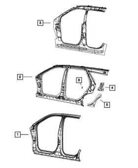 55369623ak Mopar Genuine Body Side Aperture Reinforcement Left