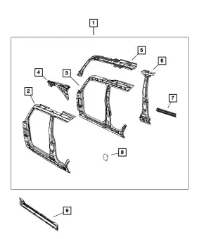 55396663ab Mopar Genuine Body Side Aperture Reinforcement Left
