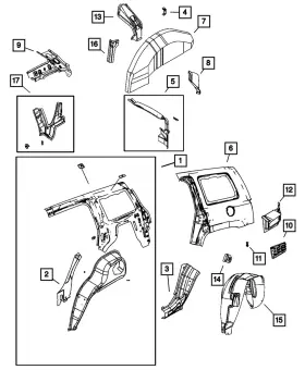 68001964aa Mopar Genuine Quarter Inner Panel Right