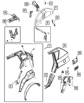 68001972af Mopar Genuine Body Side Aperture Rear Panel Package Right