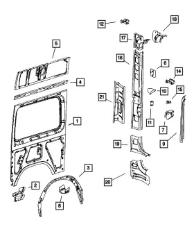 68009351aa Mopar Genuine Wheelhouse Panel
