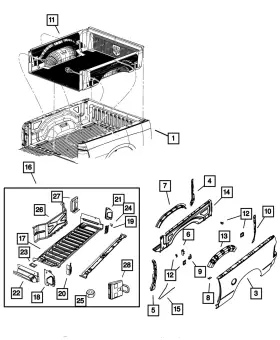 68029945aa Mopar Genuine Box Side Extension Left