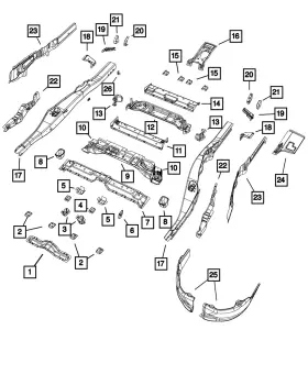 68065184aa Mopar Genuine Quarter Trim Bracket