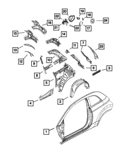 68071344ac Mopar Genuine Quarter Window Reinforcement Right