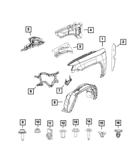 68079537aa Mopar Genuine Wheelhouse Shield Left