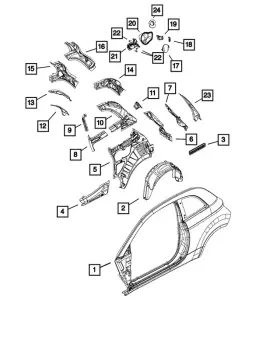 Mopar 68082809ad Genuine Quarter Panel Extension Left