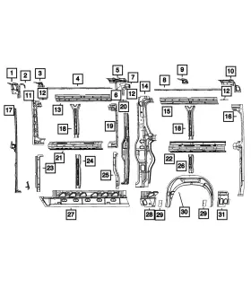68109623aa Mopar Genuine Side Panel Reinforcement