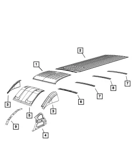 68134085aa Mopar Genuine Roof Side Panel Left