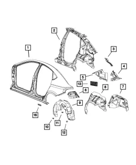 68141192ag Mopar Genuine Rear Wheelhouse Panel Right