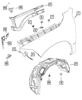 68148310ad Mopar Genuine Wheelhouse Shield Right